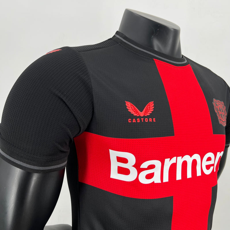 Camisa Bayer Leverkusen I 24/25 - Vermelha e Preta - Masculino Jogador