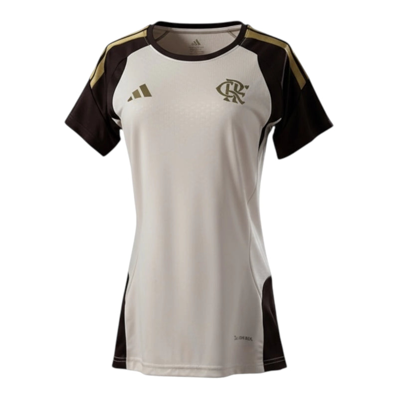 Camisa Flamengo Treino 26/27 - Torcedor Adidas Feminina - Bege e marrom