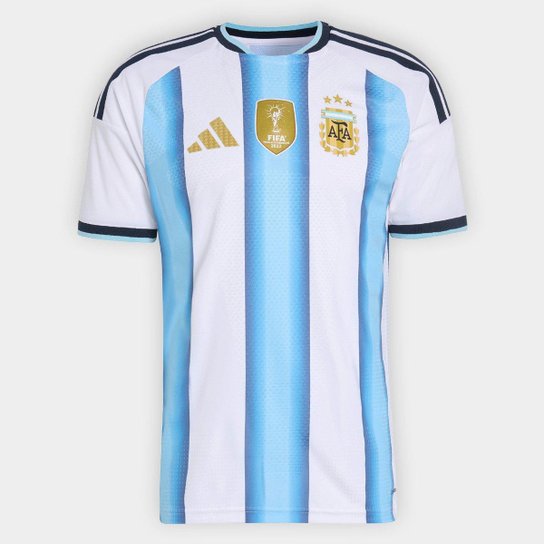 Camisa da Argentina I 26/27 - Torcedor (Copa do Mundo) Azul e Branca